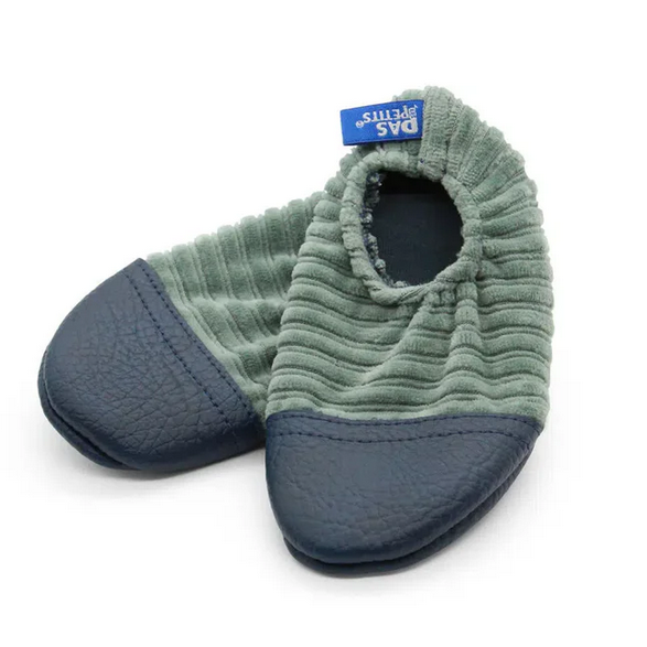 Les Pas Petits Velours Gris Vert