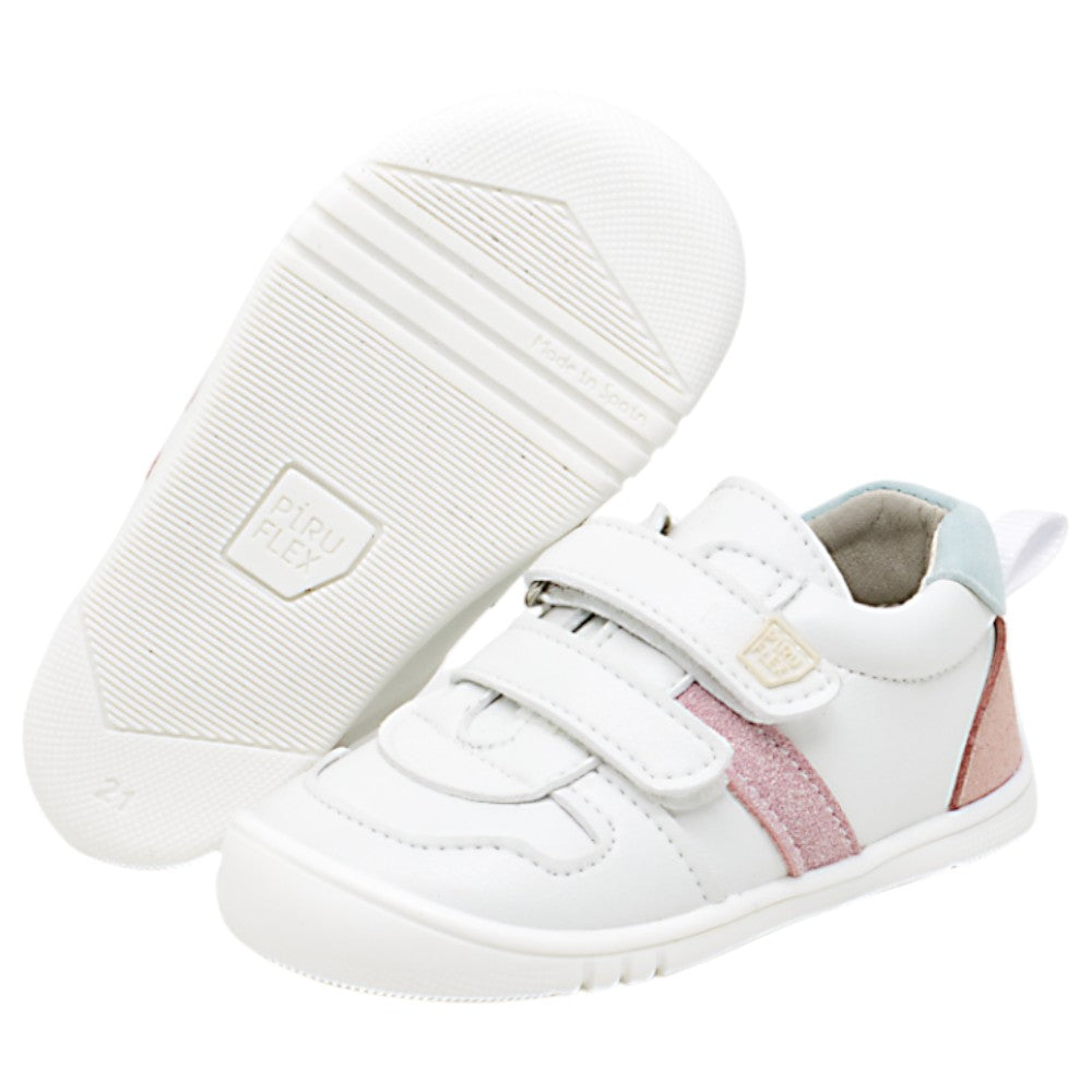 Piruflex First Sport Suede Blanco Rosa
