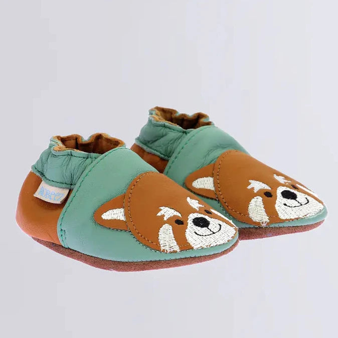 Robeez Chaussons Gingerbear Vert Camel
