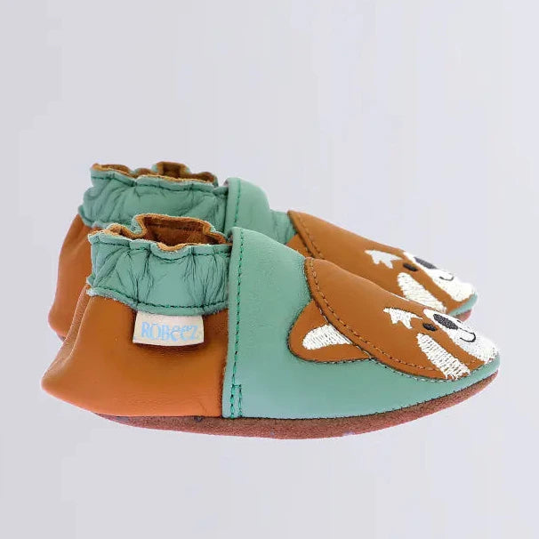 Robeez Chaussons Gingerbear Vert Camel