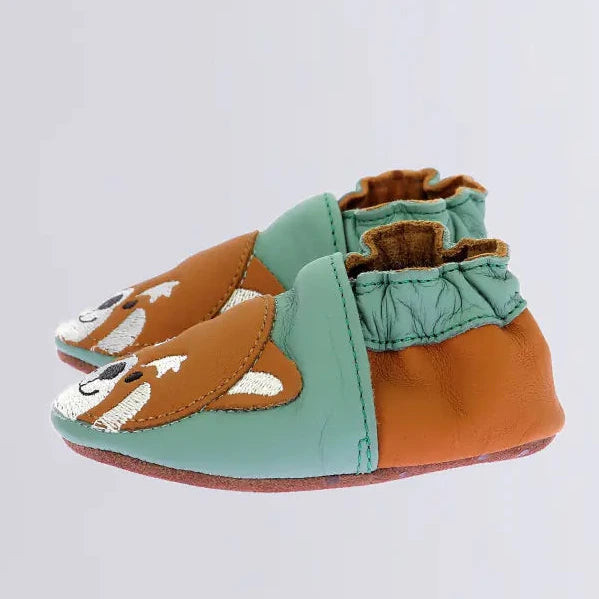 Robeez Chaussons Gingerbear Vert Camel