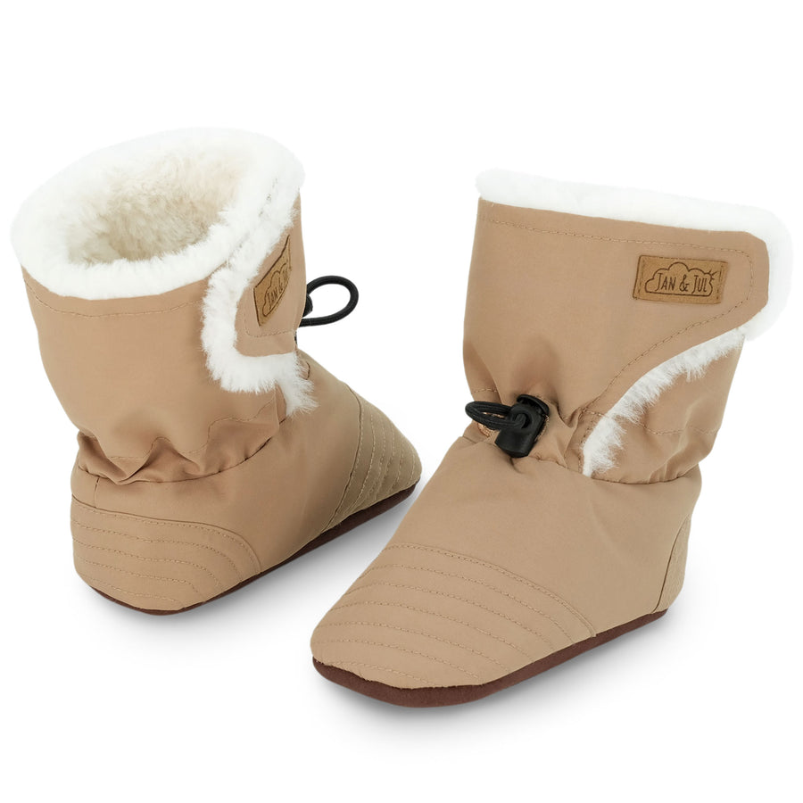 Jan and Jul Stay-Put Winter Booties Soft Brown