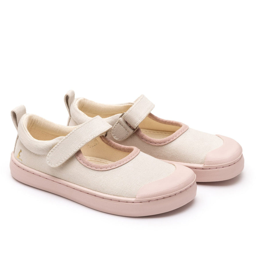 Tip Toey Joey Kidos Gaia lona verde, lona crema y lona rosa cuarzo