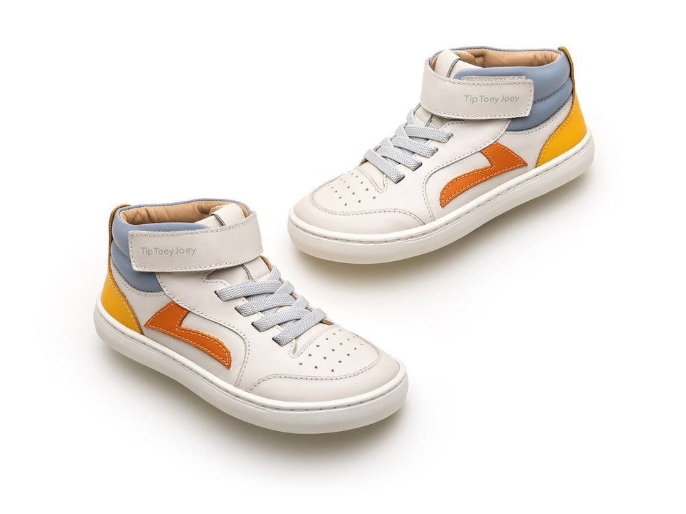 Tip Toey Joey Kidos Landy High Top Tapioca Tangerine Caja