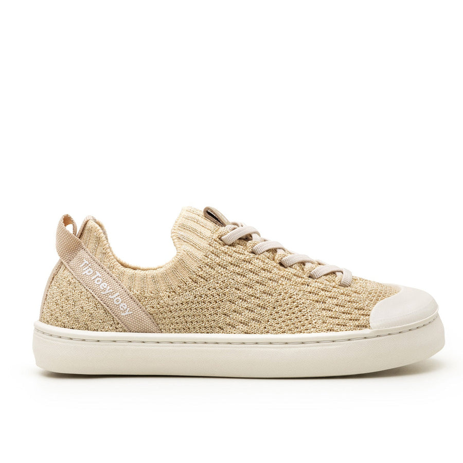 Tip Toey Joey Kidos Sneakers Easy Knit Ouro Lurex Champagne
