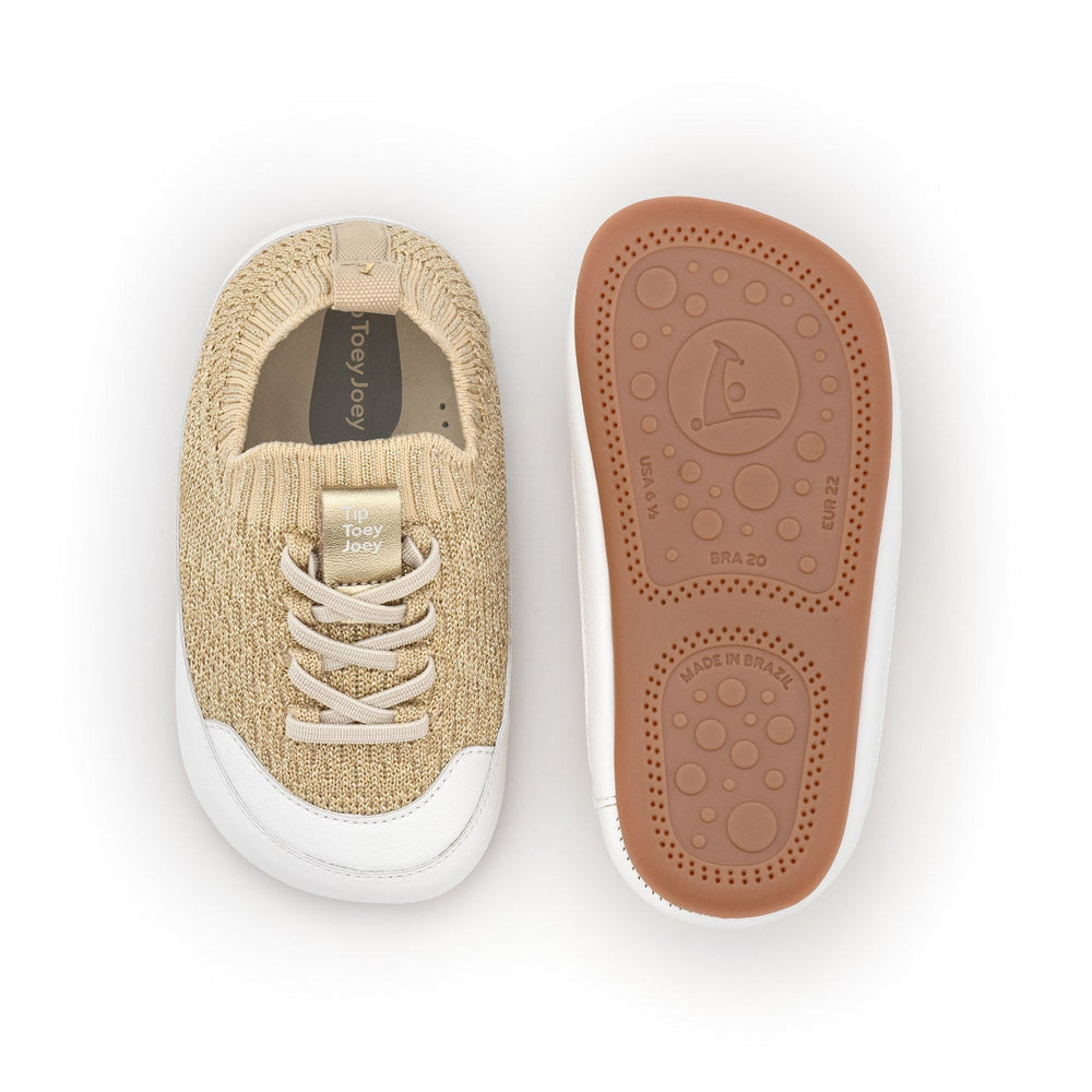 Tip Toey Joey Primeiros Easy Knit Ouro Lurex Champagne
