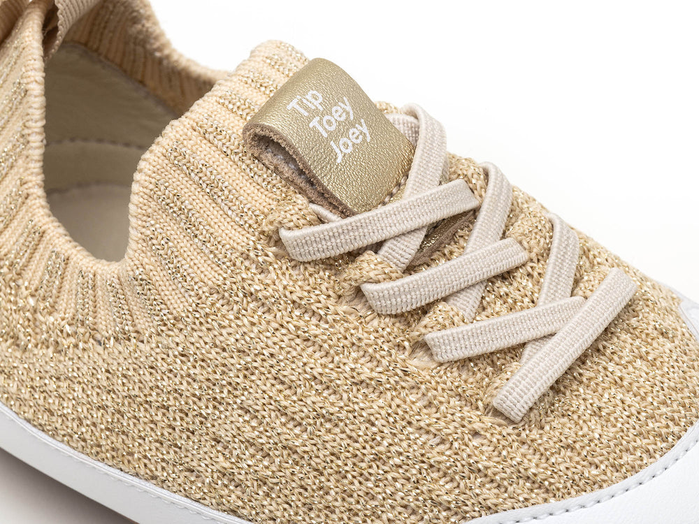 Tip Toey Joey Primeiros Easy Knit Ouro Lurex Champagne