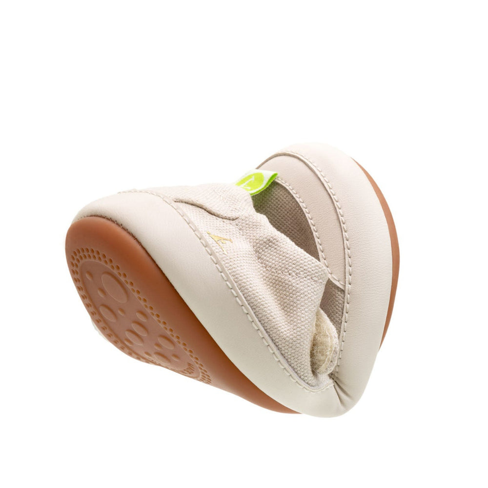 Tip Toey Joey Primeiros Gaia de lona verde, crema y rosa cuarzo