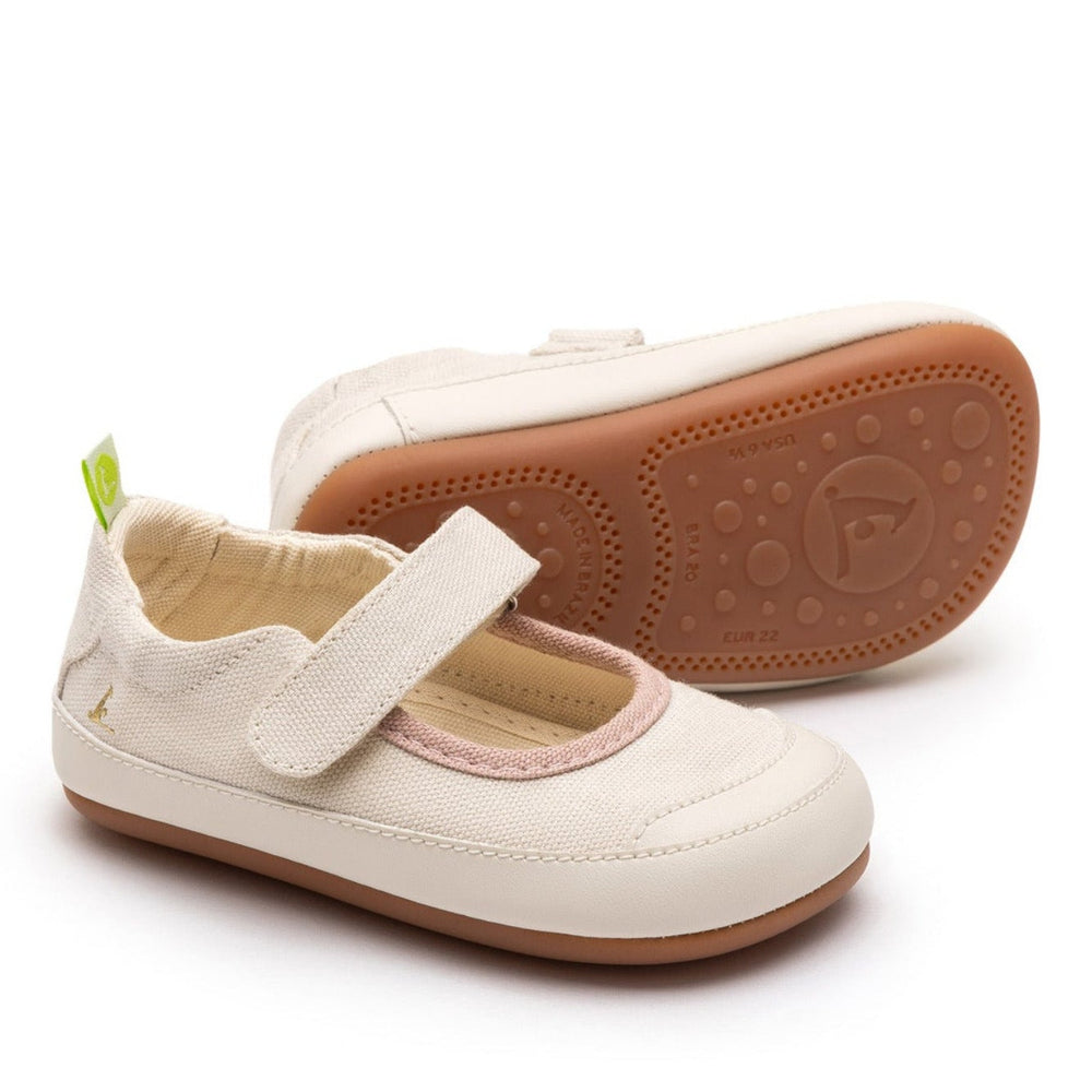 Tip Toey Joey Primeiros Gaia de lona verde, crema y rosa cuarzo