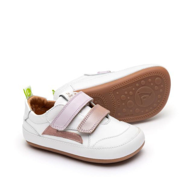 Tip Toey Joey Primeros Landy blanco, rosa de ensueño y oro rosa