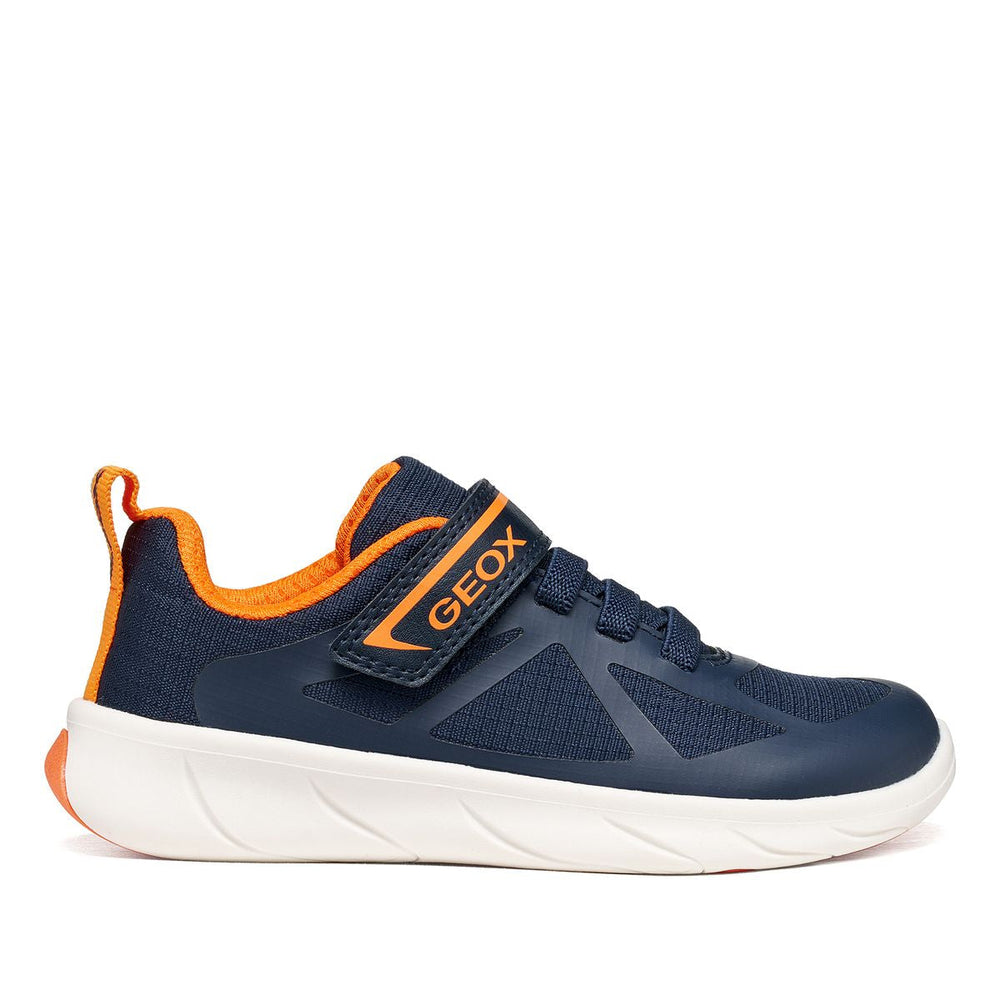 Geox Barefoot Foot Run azul marino y naranja