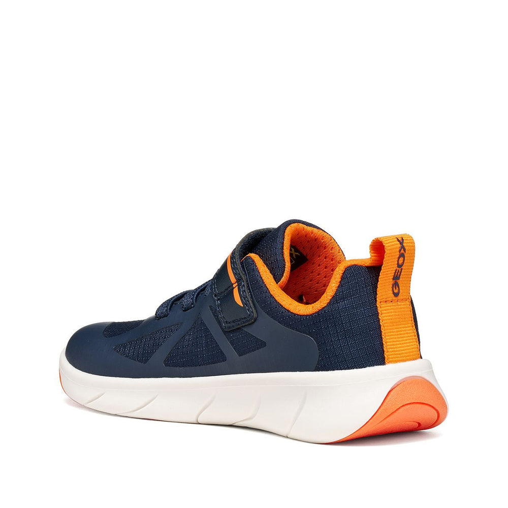 Geox Barefoot Foot Run azul marino y naranja
