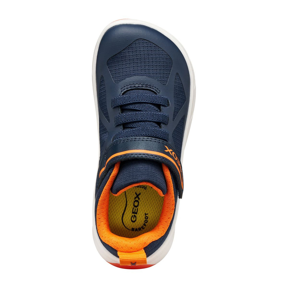 Geox Barefoot Foot Run azul marino y naranja