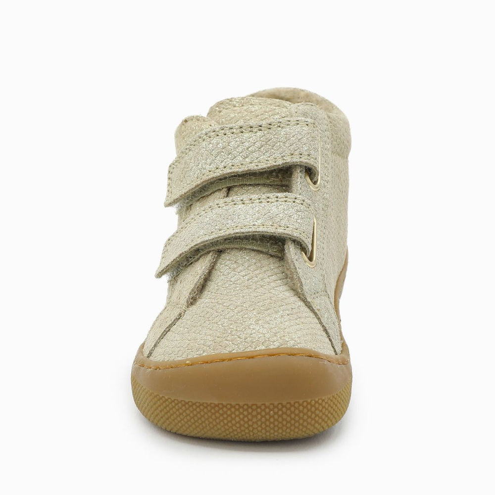 Naturino Barefoot Kommy Velcros Lizard Met Wool Platinum