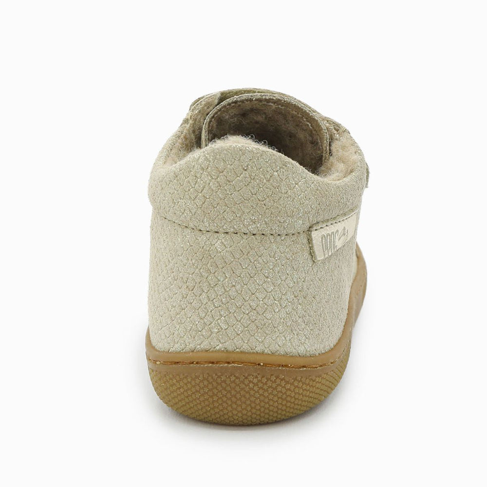 Naturino Barefoot Kommy Velcros Lizard Met Wool Platinum