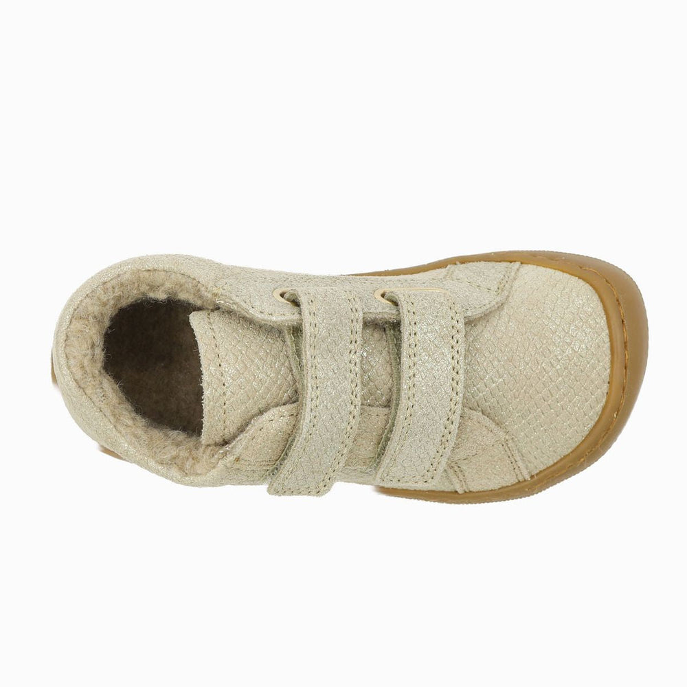 Naturino Barefoot Kommy Velcros Lizard Met Wool Platinum