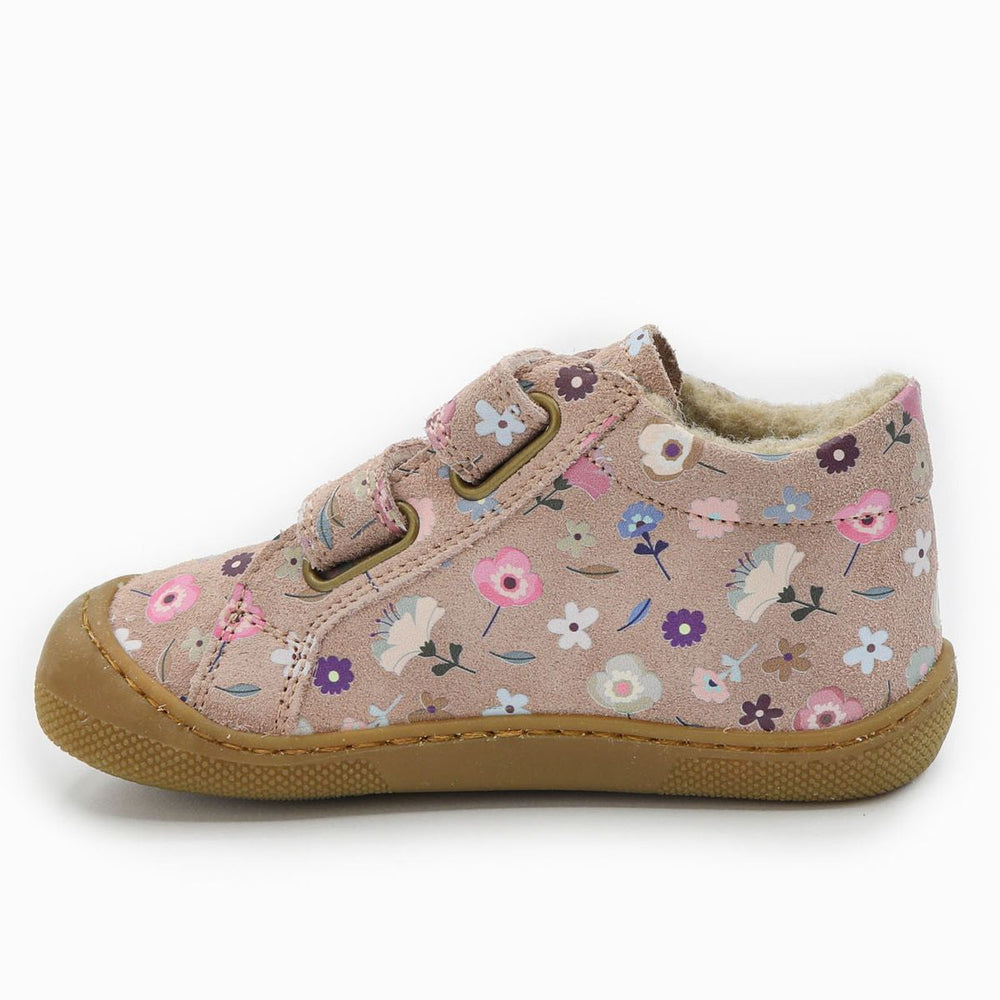 Naturino Barefoot Kommy Velcros Suede Flowering Wool Rose