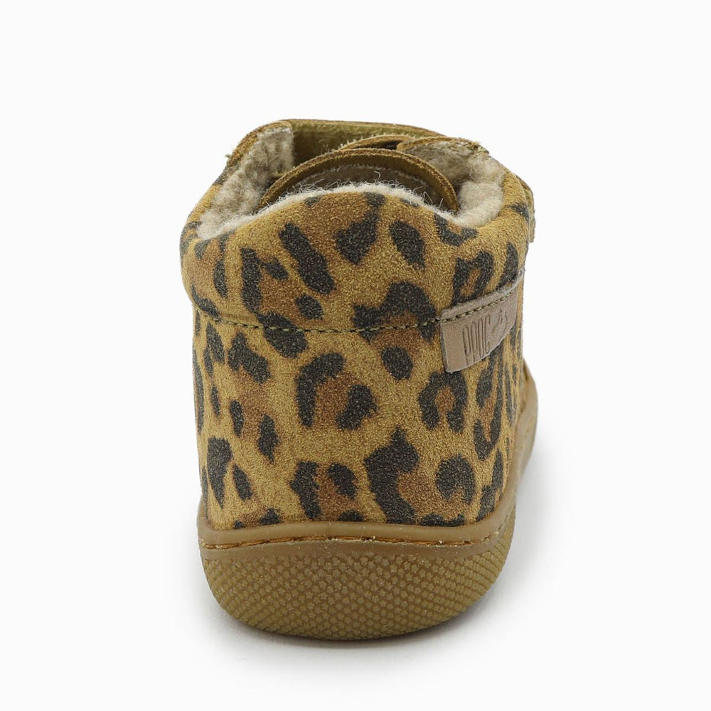 Naturino Barefoot Kommy Velcros Suede Jaguar Wool Brown