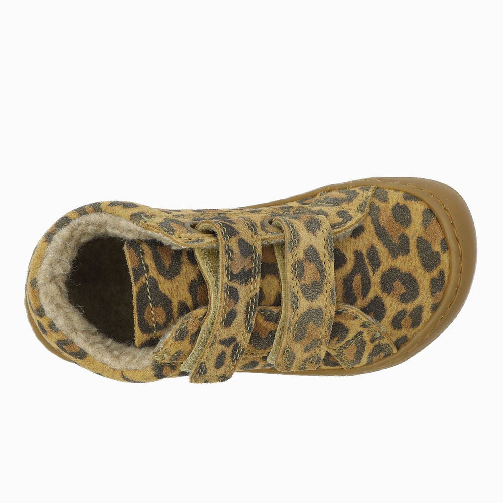 Naturino Barefoot Kommy Velcros Suede Jaguar Wool Brown