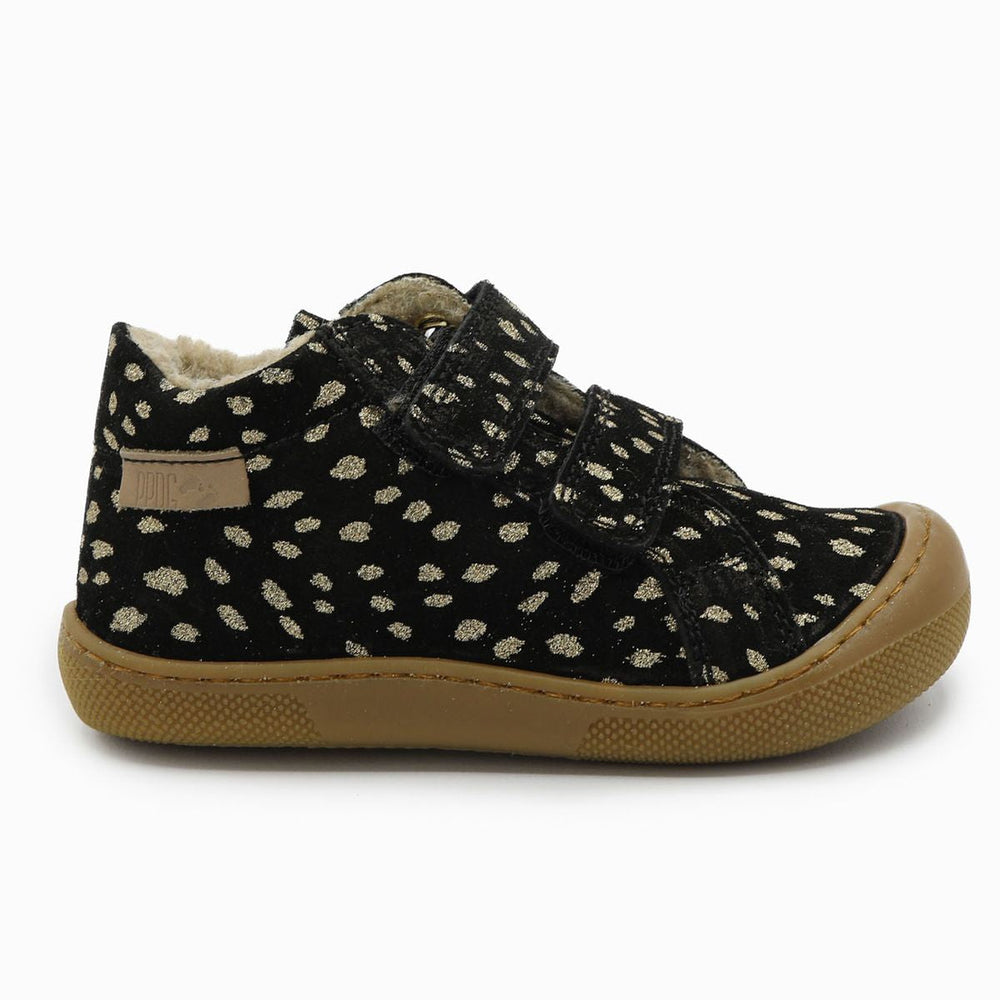Naturino Barefoot Kommy Velcros Suede Wool Black Platinium