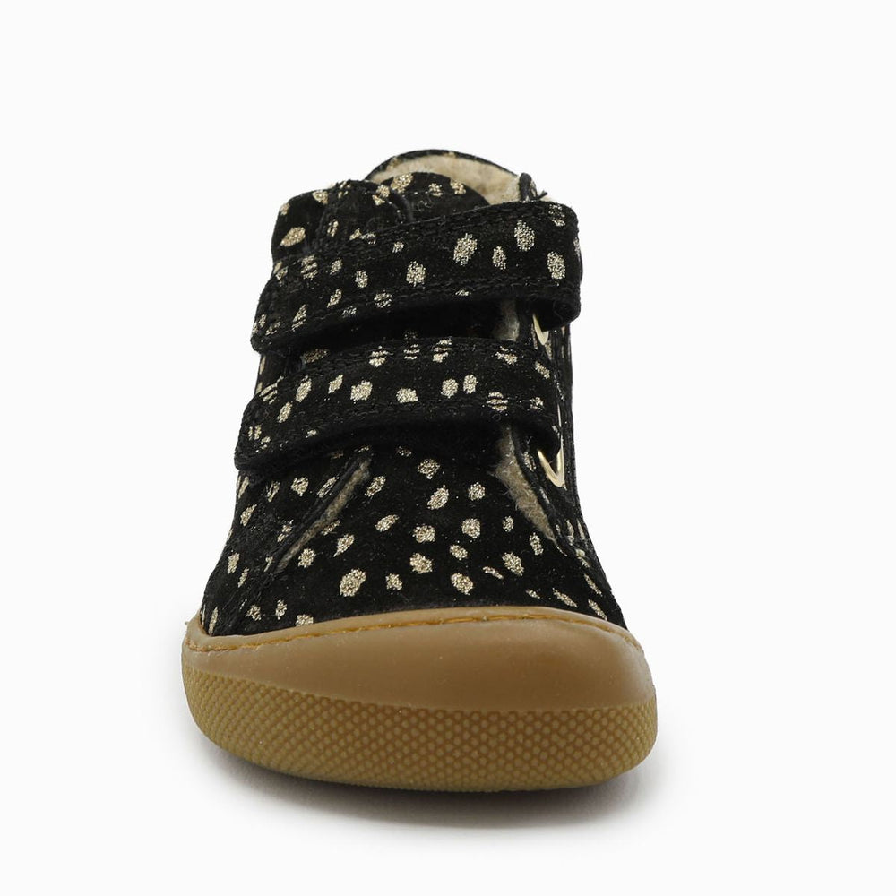 Naturino Barefoot Kommy Velcros Suede Wool Black Platinium