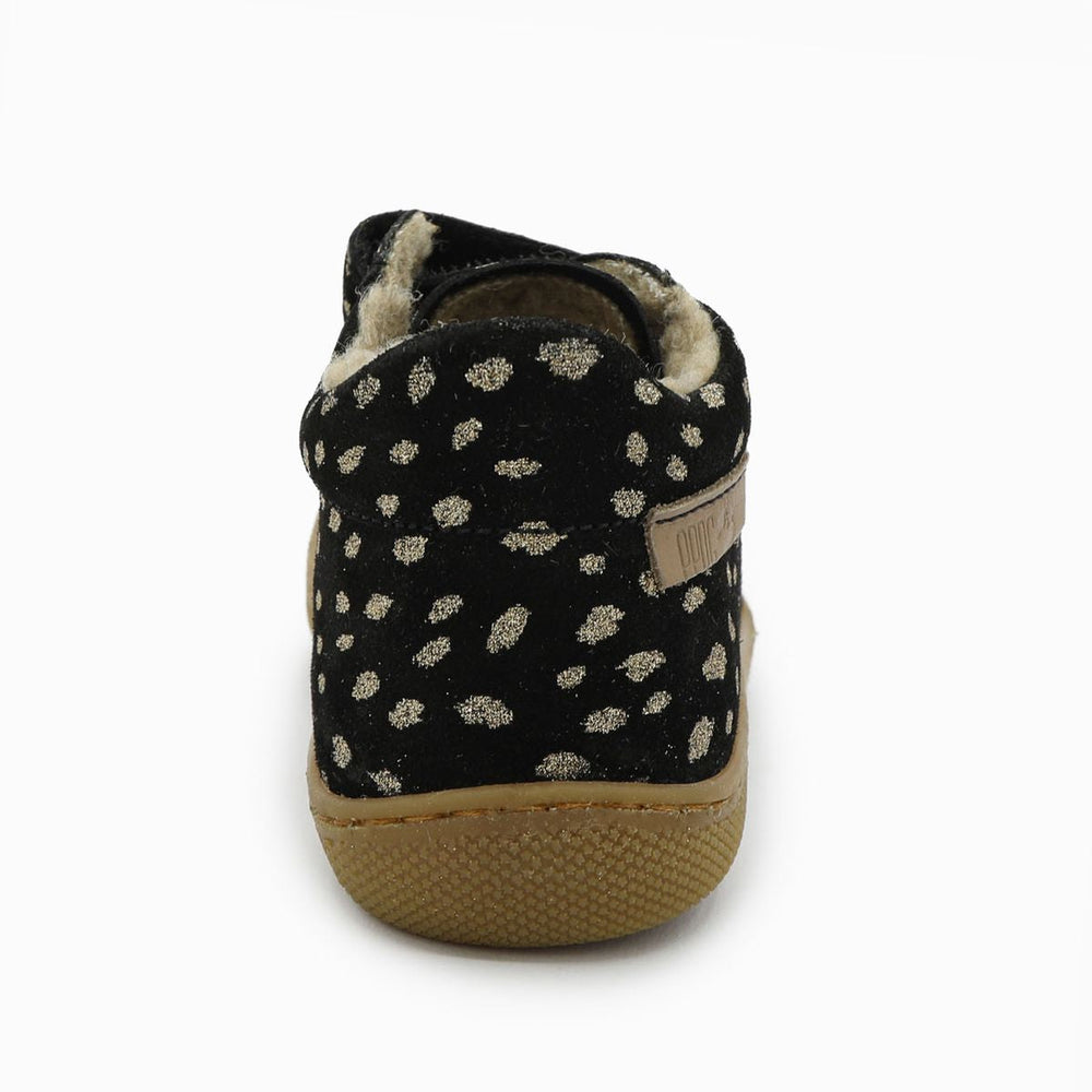 Naturino Barefoot Kommy Velcros Suede Wool Black Platinium