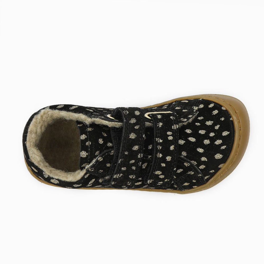 Naturino Barefoot Kommy Velcros Suede Wool Black Platinium