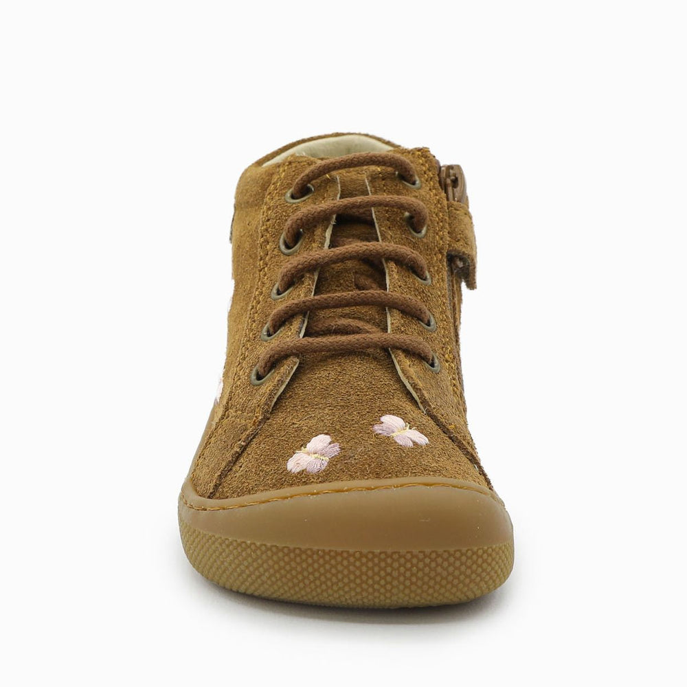 Naturino Barefoot Kommy Zip Butterfly Suede Brown