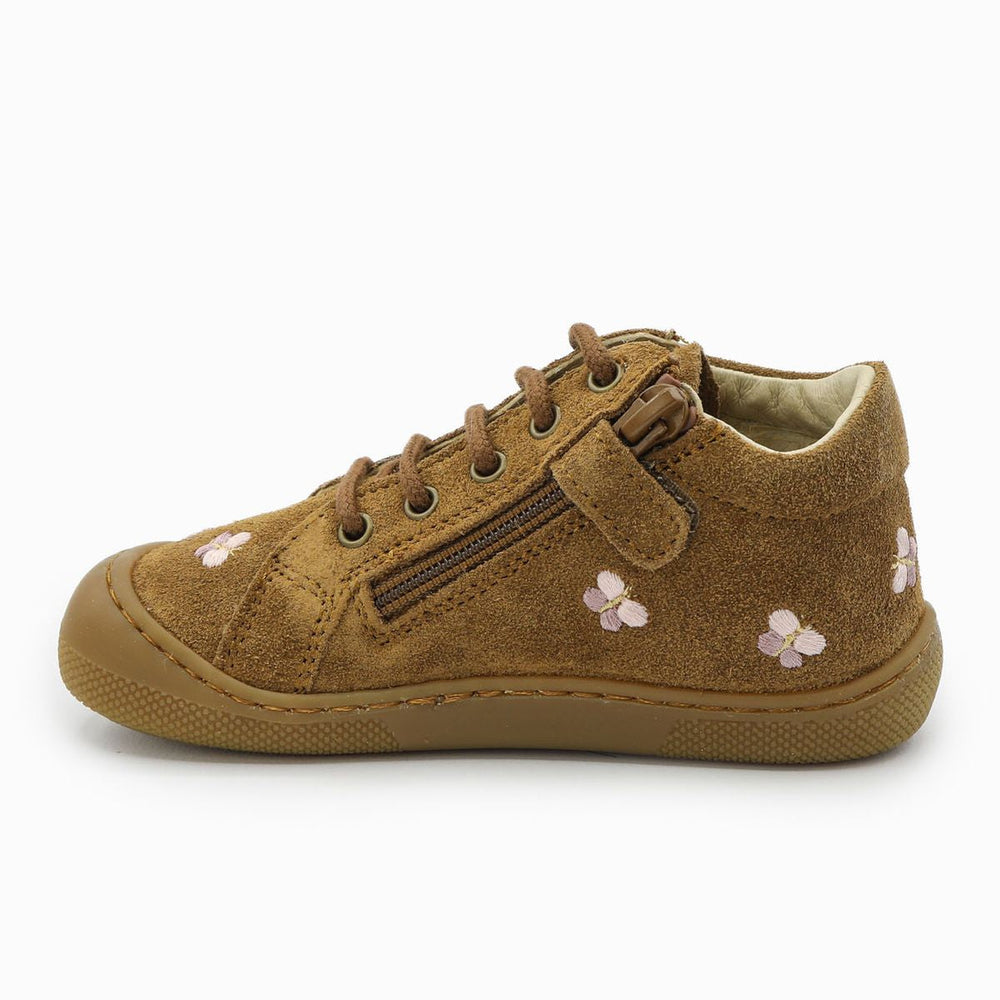 Naturino Barefoot Kommy Zip Butterfly Suede Brown