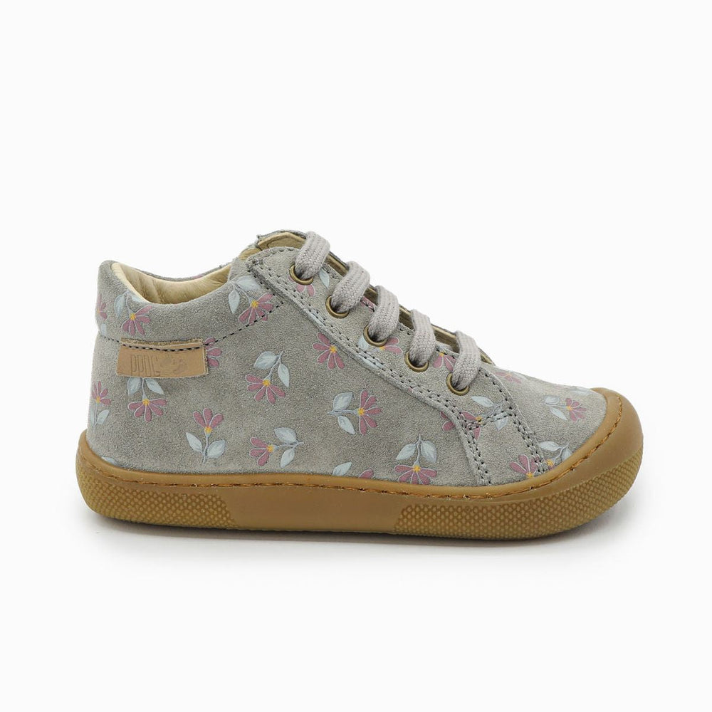 Naturino Barefoot Kommy Zip de ante gris oscuro ciclamen