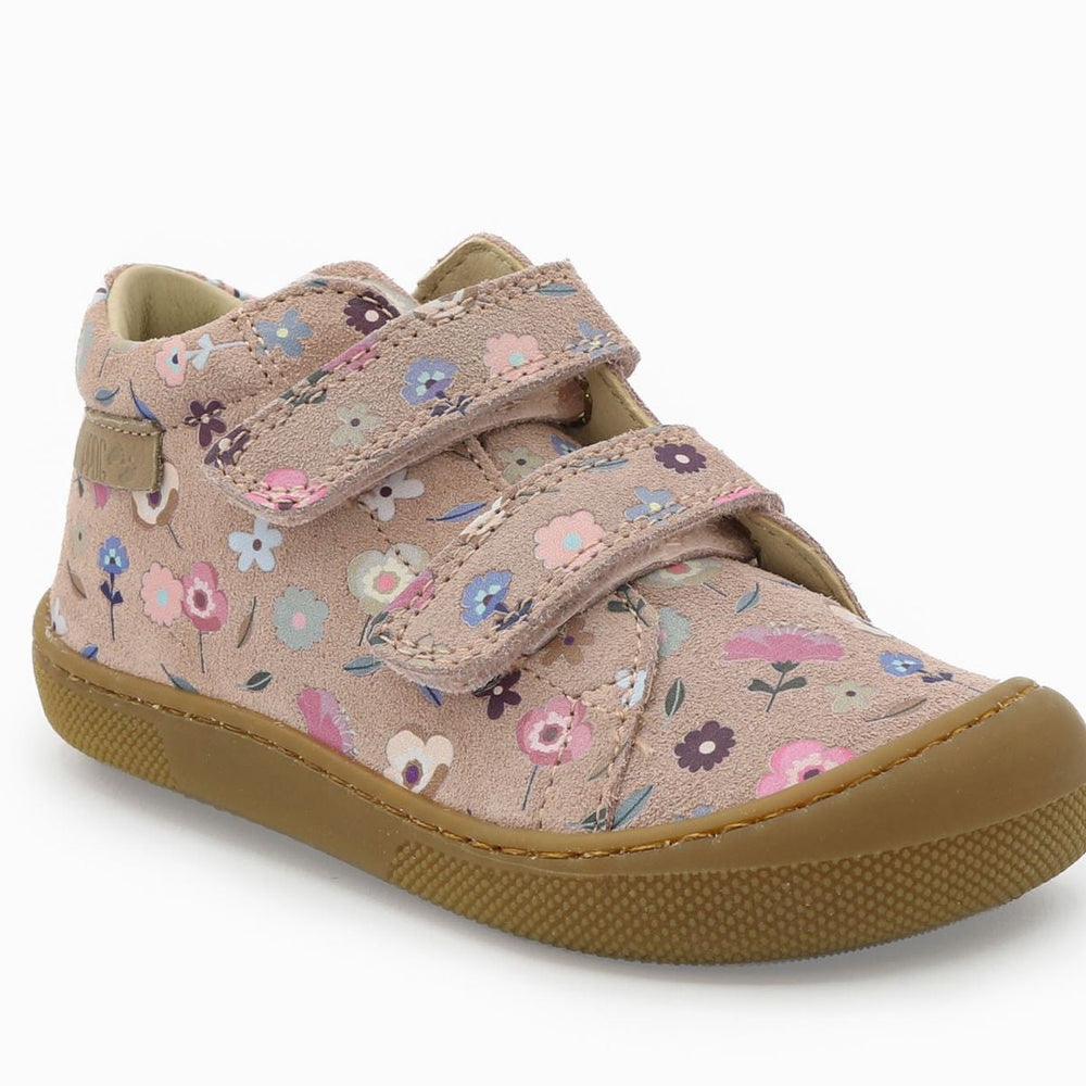 Naturino Barefoot Orec Velcros de Ante Rosa Florido