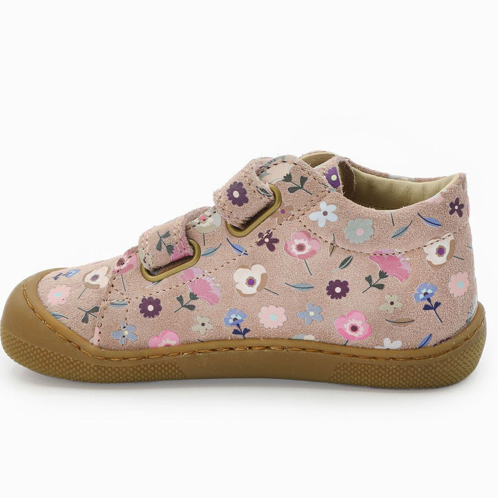 Naturino Barefoot Orec Velcros de Ante Rosa Florido