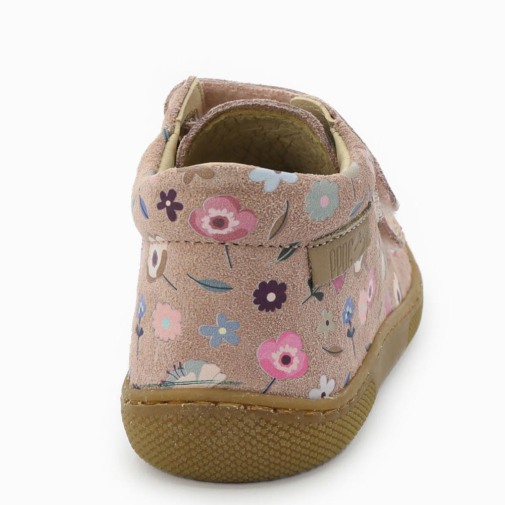 Naturino Barefoot Orec Velcros de Ante Rosa Florido