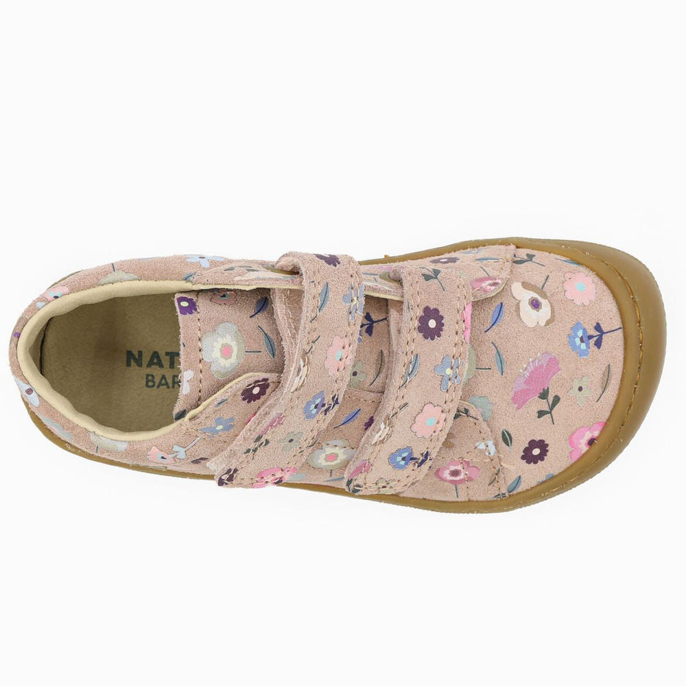 Naturino Barefoot Orec Velcros de Ante Rosa Florido