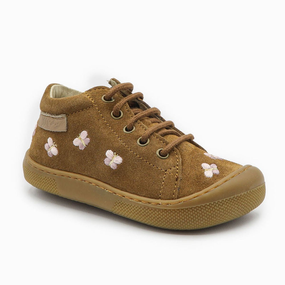 Naturino Barefoot Orec Zip mariposa de ante marrón