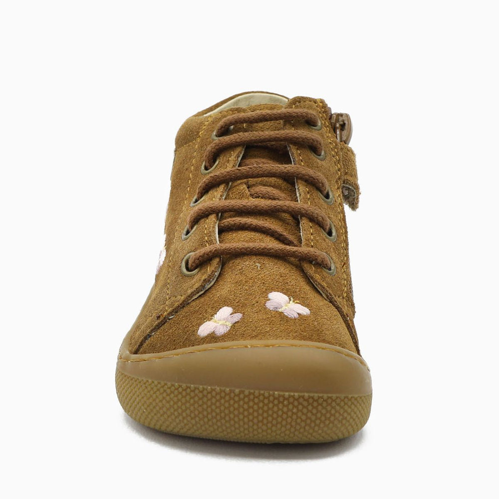Naturino Barefoot Orec Zip mariposa de ante marrón