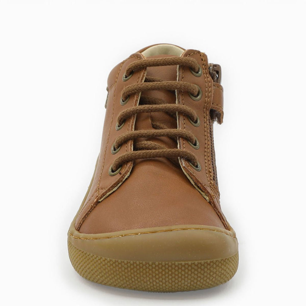 Naturino Barefoot Orec con cremallera, miel y cuero