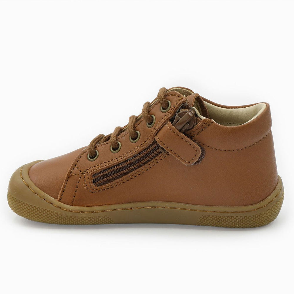 Naturino Barefoot Orec con cremallera, miel y cuero