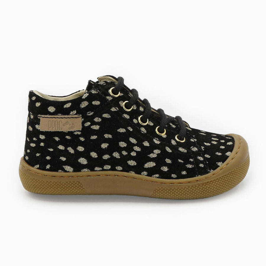 Naturino Barefoot Orec con cremallera de ante negro y platino