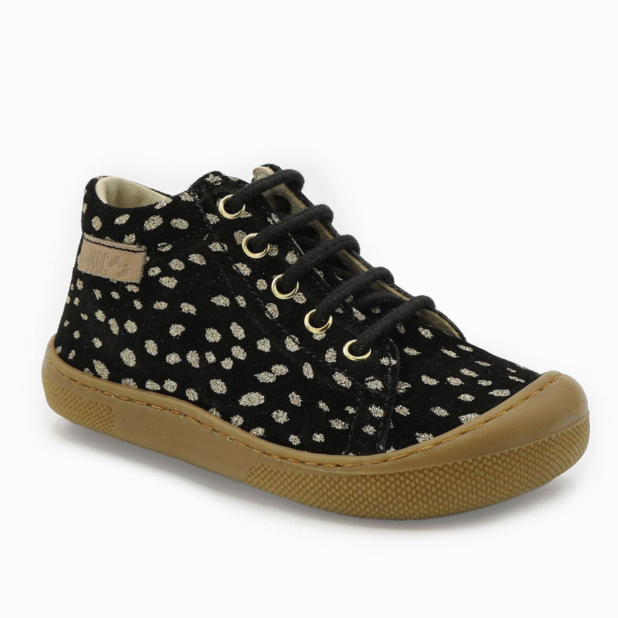 Naturino Barefoot Orec con cremallera de ante negro y platino