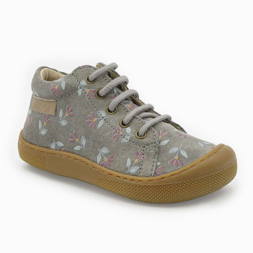 Naturino Barefoot Orec con cremallera, de ante, ciclamen y gris oscuro