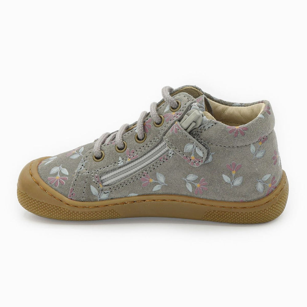 Naturino Barefoot Orec con cremallera, de ante, ciclamen y gris oscuro