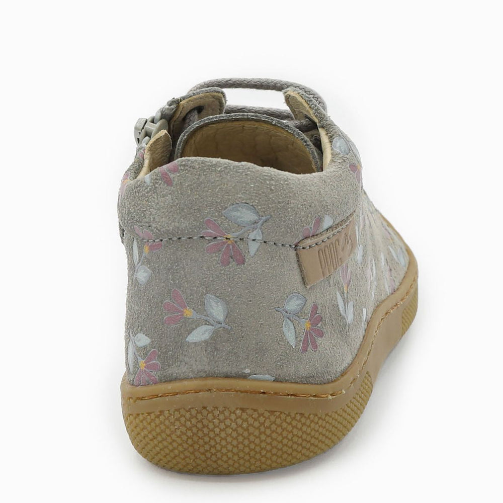 Naturino Barefoot Orec con cremallera, de ante, ciclamen y gris oscuro