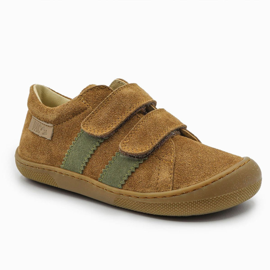 Naturino Barefoot Rimby con velcros, ante marrón militar