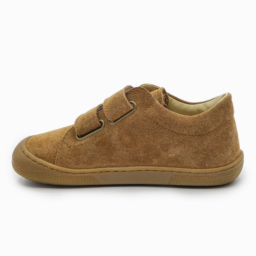 Naturino Barefoot Rimby con velcros, ante marrón militar