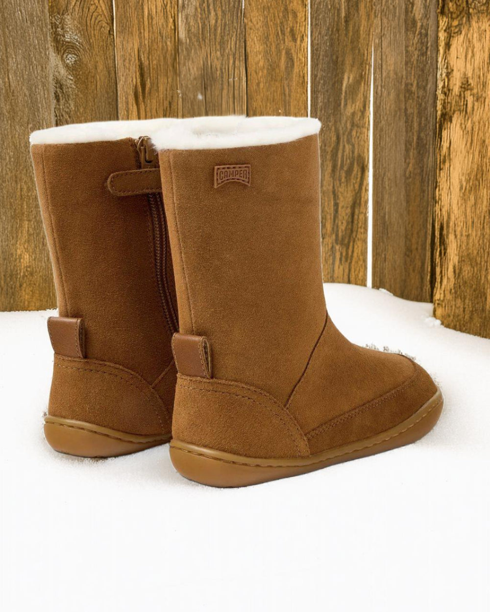 Camper Kids Peu Bottes Fourrées Camel