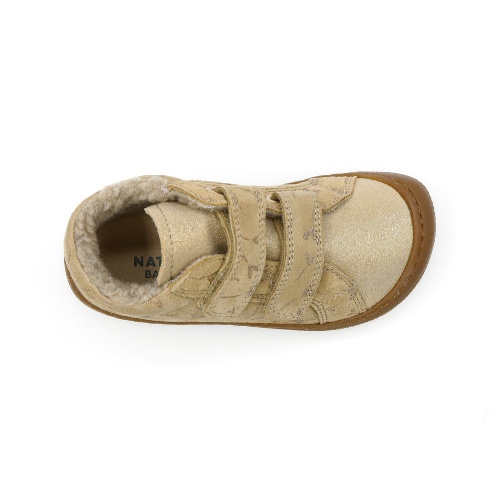 Naturino Barefoot Kommy Fourrés Fleurs Beige Or