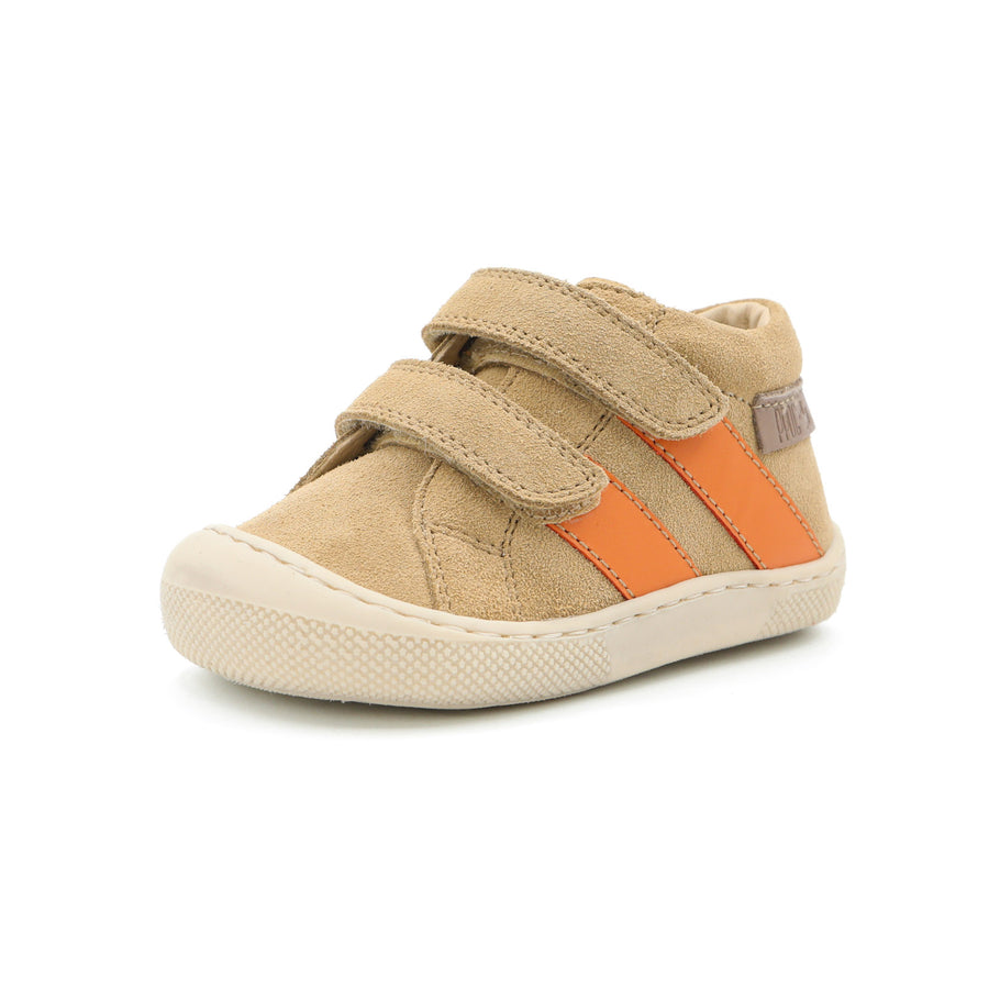 Naturino Barefoot Grimby con velcros, arena y naranja