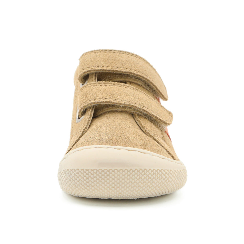 Naturino Barefoot Grimby con velcros, arena y naranja