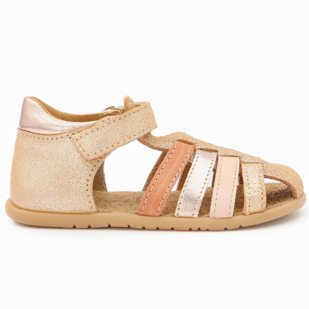 Babybotte barefoot Gaufrette Velcros Ivoire